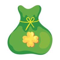 bag of money with clover isolated icon vector