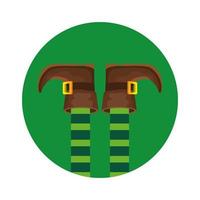 leprechaun legs with boots in frame circular vector