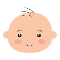 face of cute little baby boy isolated icon vector