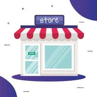 store with tent vector design