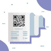 qr code paper and padlock vector design