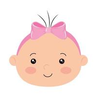 face of cute little baby girl isolated icon vector