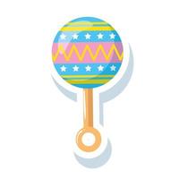 rattle baby toy isolated icon vector
