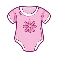 cute clothes baby girl with flower decoration vector