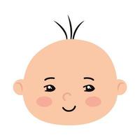 head of cute little baby boy isolated icon vector