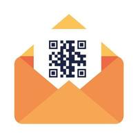 qr code inside envelope vector design