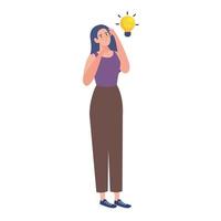 woman with bright idea vector