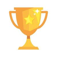 trophy cup with star decoration vector