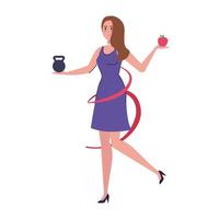 slim woman after losing weight vector