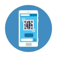 qr code inside smartphone vector design