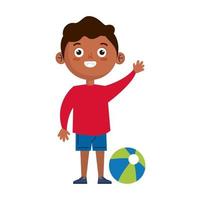 boy playing with ball vector