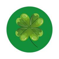 clover of four leafs in frame circular icon