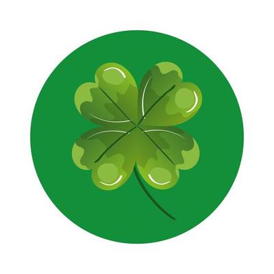 clover of four leafs in frame circular icon