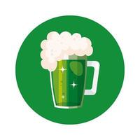 Jarra de cerveza en el marco circular icono aislado vector