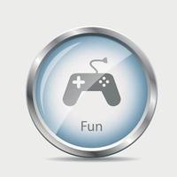 Game and Fun Glossy Icon Vector Illustration