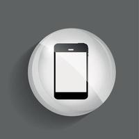 Phone Glossy Icon Vector Illustration