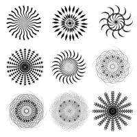 Black and White Abstract Psychedelic Art Background. Vector Illu