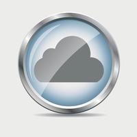 Cloud Glossy Icon Vector Illustration