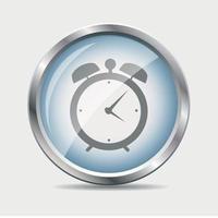 Time Glossy Icon Vector Illustration