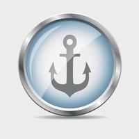 Sea Glossy Icon Vector Illustration