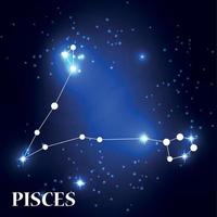 Symbol Pisces Zodiac Sign. Vector Illustration.