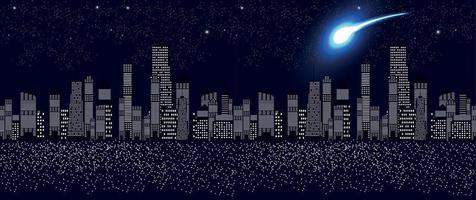 Seamless Pattern Vector Illustration of Cities Silhouette.