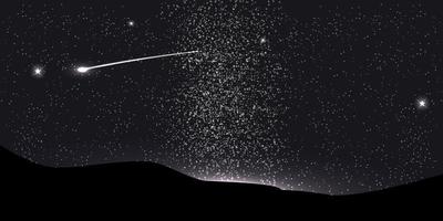 Comet Fly Around the Planet in Space. Vector Illustration.