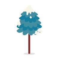 árbol con nieve vector