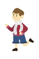 boy with scarf vector