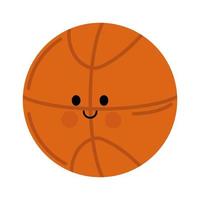 basketball ball kawaii vector