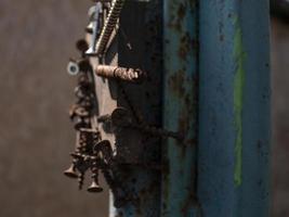 rusty screws on the magnet photo