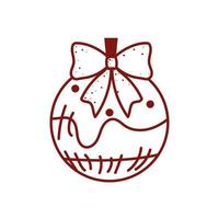 christmas ball and bow vector