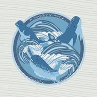 whales oceans life vector