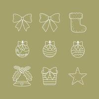 set of christmas decoration vector