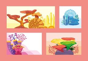 corals reef banner vector