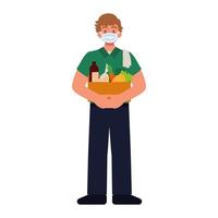 grocery man worker vector