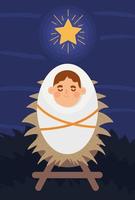 manger baby jesus vector