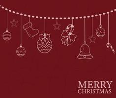 merry christmas decorations vector