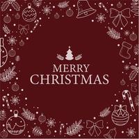 christmas red background card vector
