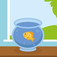 pets fish on table vector