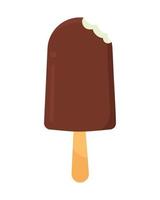 bitten ice cream on stick vector