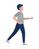 young man walk vector