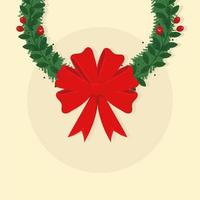 mistletoe wreath and bow vector