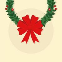 mistletoe wreath and bow vector