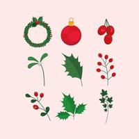 mistletoe wreath ball vector