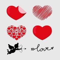 love hearts and cupid vector