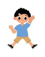 boy waving hand vector