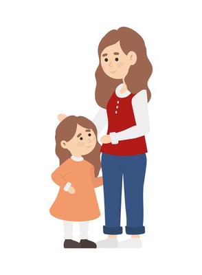 Free mother and daughter - Vector Art Free mother and daughter - Vector Art