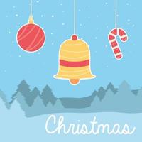 christmas hanging decoration vector