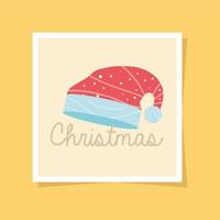 santa hat christmas sticker vector